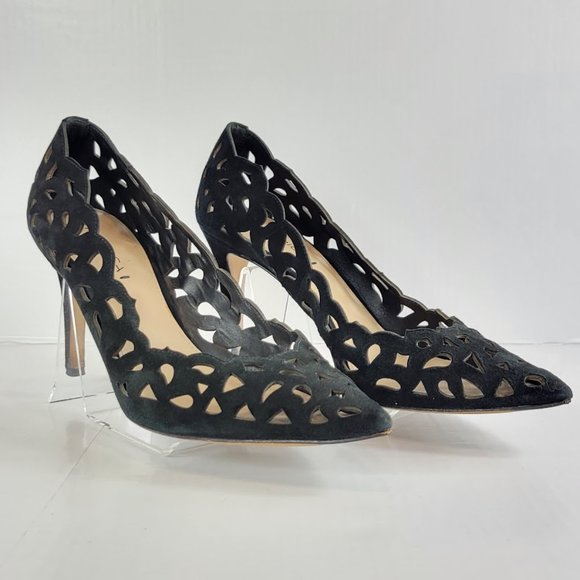 Via Spiga Shoes - VIA SPIGA perforated pump heels shoes black Sz 9.5